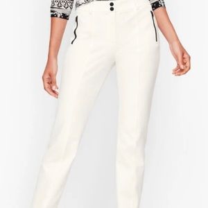 PR: Talbots Ivory Zip-Pocket Straight-Leg Pants